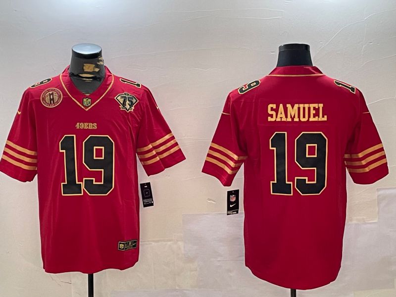Men San Francisco 49ers #19 Samuel Red Gold 2024 Nike Limited NFL Jersey style 12302